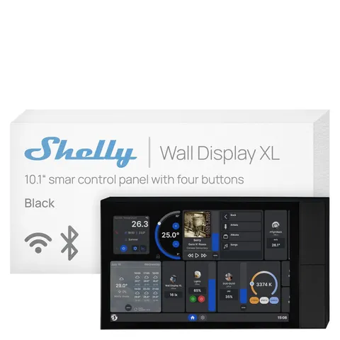 Wall Display XL Black - 10.1 Inch Touchscreen Wifi Smart Home Control Panel, Bui