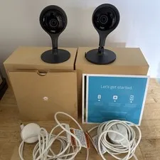 2 X Google Nest Indoor Security Camera – Model A0005 with Power Cord Tested