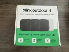 Blink Outdoor 4 Wi-Fi Outdoor 3-Camera Security System - Black - NEW