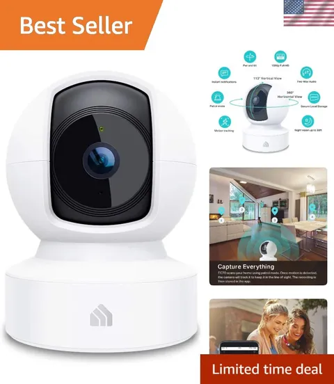 Two-Way Audio Indoor Security Camera with 1080p HD & Night Vision Capabilities