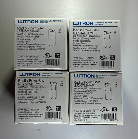 Lot of 4 Lutron Radio Powr Savr LRF2-OWLB-P-WH Occupancy Sensors New