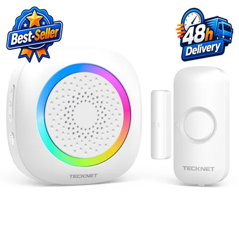 TECKNET Wireless Door Chime Alarm 1000Ft Range 61 Melodies Adjustable Volume