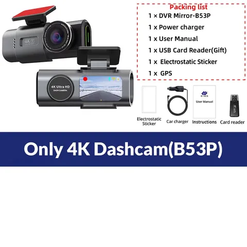 Dash Cam Dual Lens 4K UHD Recording Car Camera DVR Night Vision Video Recorder S