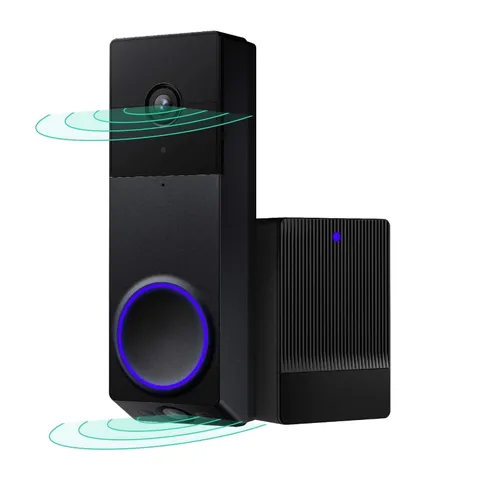 Wireless Duo Cam Video Doorbell, 2K Full HD Video, Wireless, Battery Powered, Ch