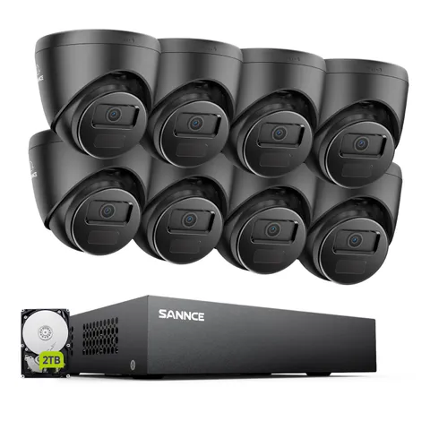 SANNCE 5in1 8CH DVR 1080P CCTV Security Camera System AI Human Detection H.265+