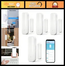 Smart WiFi Door & Window Sensor - Wireless Magnetic Contact Detector, 4-Pack, Al