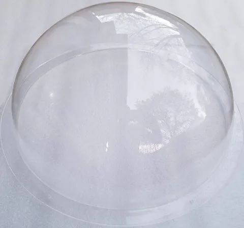Acrylic Dome/Plastic Hemisphere - Clear - 13 Diameter, 3/4 Flange with Pre-Drill