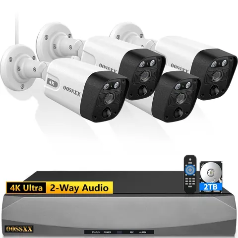 OOSSXX (2026 Update) 4K PoE Security Camera System w/PIR & AI Human Detection...