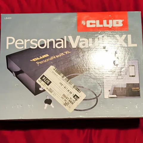 The Club PersonalVault XL Portable Key Lock Safe Box Black LB400
