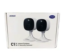AOQEE C1 2K Wi‑Fi IP Surveillance Camera Indoor/Outdoor Alexa Compatible 2PK