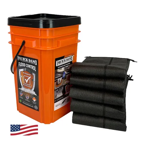 Quick Dam Go Flood Kit Includes 5- 10Ft Flood Barriers In Bucket