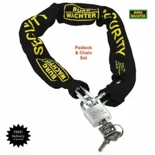 Burg Wachter  5mm x 60cm Hardened Square Link Chain with 30mm Padlock