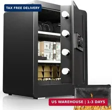 DAYI Safe Box, 2.0 Cubic Feet Home Safe with Fireproof Waterproof Bag, Security