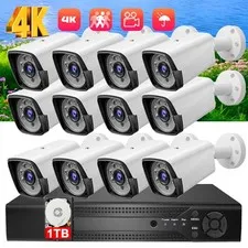 5MP 4/8CH H.265+ 4K HD Lite Outdoor CCTV Home Security Camera System Opt 1TB HDD