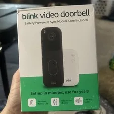 NEW Blink Video Doorbell with Sync Module Core & Battery Head-to-Toe HD - Black