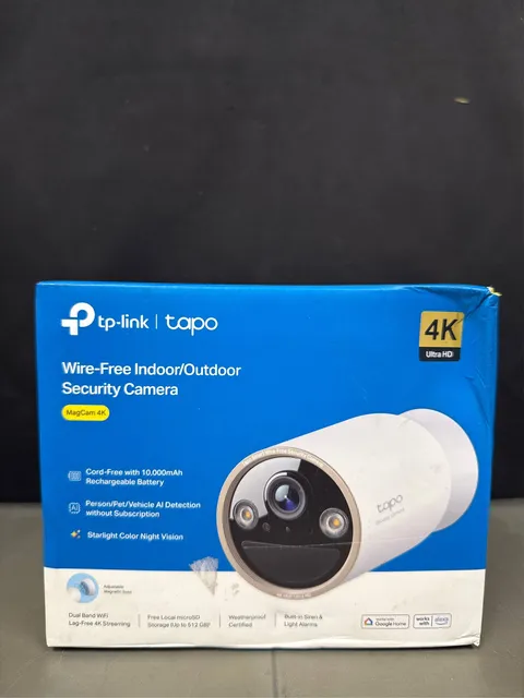 Tapo MagCam 4K Outdoor Wireless Security Camera - Up to 200-Day Battery, Magneti