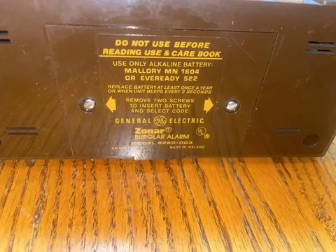 Vintage General Electric  Zonar Battery Operated Burglar Alarm Untested