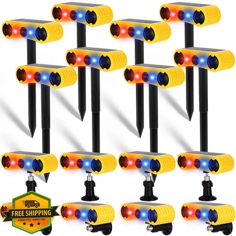Qualirey 8 Pack Solar Animal Deterrent Alarm