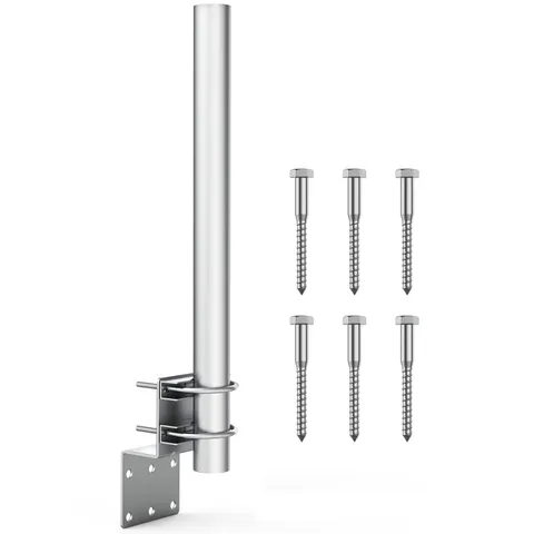 Antenna Pole Mount Accessory with Double U-Bolts, Outdoor Antenna Mast Mount ...