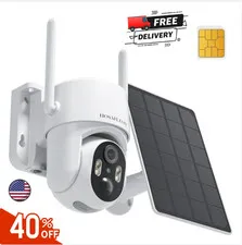 4G LTE Cellular Security Camera No Internet Needed,2K Solar No WiFi Security Fre
