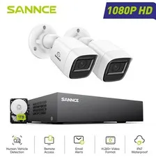 SANNCE 8CH DVR 1080P Security Camera System Outdoor Human Vehicle Detection 1TB
