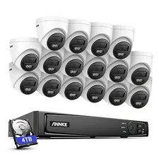 ANNKE 8CH 16CH 12MP NVR 4K Audio POE Security Camera System Outdoor Color Night