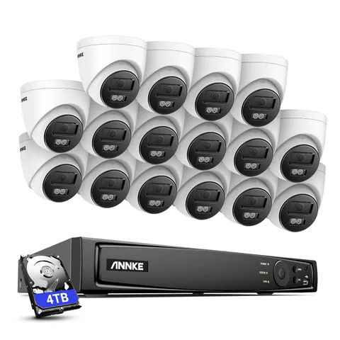 ANNKE 8CH 16CH 12MP NVR 4K Audio POE Security Camera System Outdoor Color Night