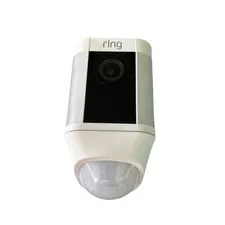 Ring Spotlight Cam Wireless Battery HD Security Camera White With 1 Battery