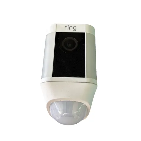 Ring Spotlight Cam Wireless Battery HD Security Camera White With 1 Battery