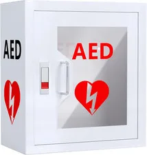Durable Wall-Mounted AED Cabinet with Snap Lock - Fits All Brands, Metal Steel