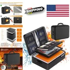 Heat Insulated Fireproof Document Storage Box Lockable and Water Resistant
