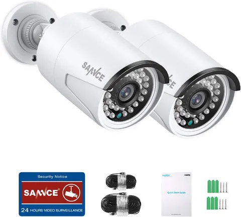 5MP Poe IP Security Camera for Poe NVR, 2Pcs Outdoor Weatherproof Cameras with S