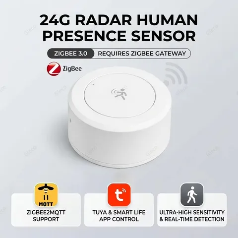 Zigbee 24GHz mmWave Presence Motion Sensor Tuya Smart Home