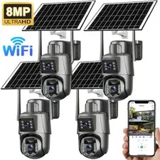 8MP Camaras De Seguridad Exterior Solar WIFI Inalambrica Con Vision Nocturna HD