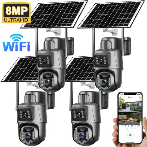 8MP Camaras De Seguridad Exterior Solar WIFI Inalambrica Con Vision Nocturna HD