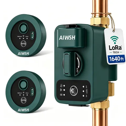 Smart Water Auto Shut Off Valve & Leak Detector, Real-Time Leak Detection, Wh...