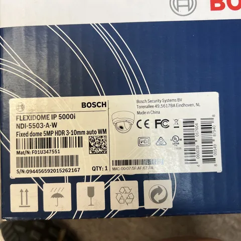 Bosch FLEXIDOME IP 5000i NDI-5503-A-W 5MP HDR IP Dome Camera 3-10mm Auto Lens