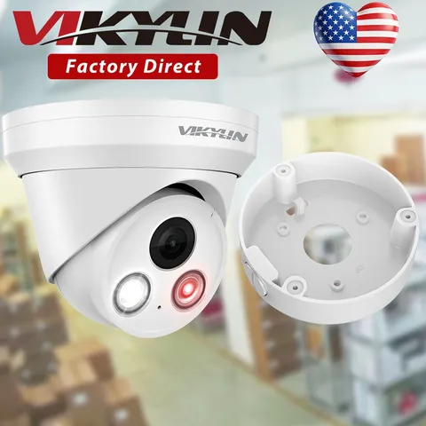 VIKYLIN C88 8MP 4K PoE Camera AI Detection Mic Audio Color Night Vision F1.0 Lot