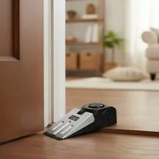 Black Door Stop Alarm with 120DB Siren & Custom Sensitivity - 8 Units Included