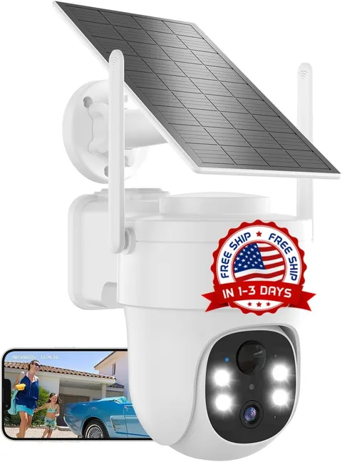 Cámaras de seguridad solares inalámbricas para exteriores visión, PTZ de 360°