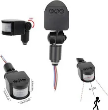 Hiletgo Outdoor PIR DC 12V Automatic Infrared PIR Motion Sensor Switch for LED F