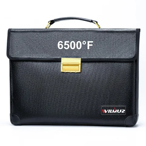Fireproof Document Bag 6500°F 14.2x10x2.3 Portable Safe for Laptop - Travel