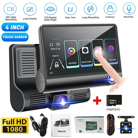 Camara De Seguridad 3 lenses Dash Cam Para Carro Auto Delantero/Trasero/Interior
