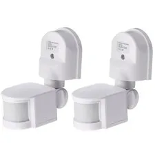 VIAPUICE Outdoor Motion Sensor, 2Pcs Microwave Motion Detector - White
