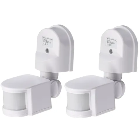 VIAPUICE Outdoor Motion Sensor, 2Pcs Microwave Motion Detector - White