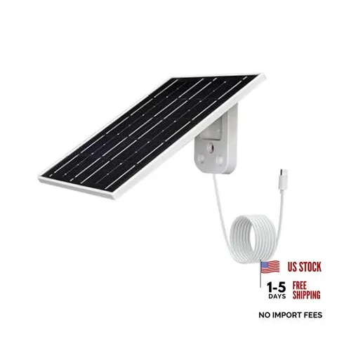 3W 5V USB C Small Solar Panel for Outdoor Security Camera,White | Eco White3