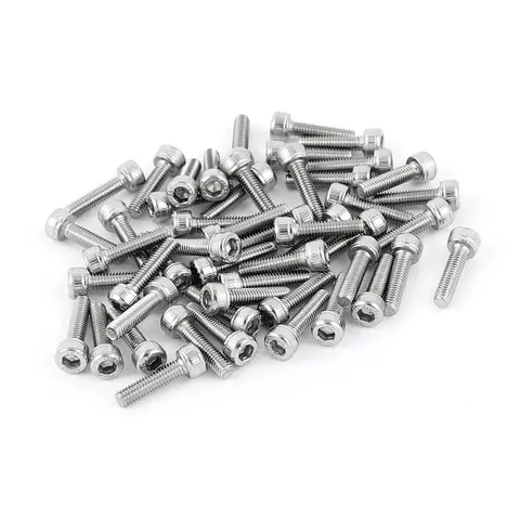 50pcs M3 x 12mm Hex Stainless Steel Round Head Screws Machine Bolts
