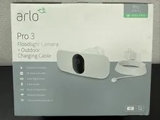 Arlo Pro 3 Wire Free Floodlight Security Camera Night Vision 2K HDR White