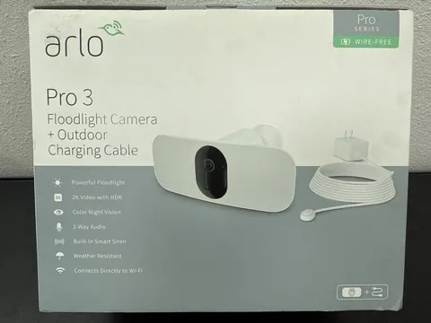 Arlo Pro 3 Wire Free Floodlight Security Camera Night Vision 2K HDR White