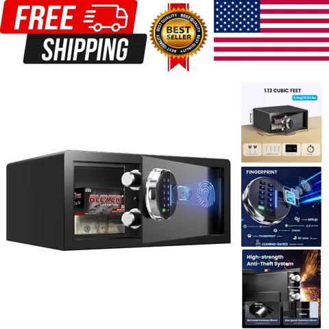 22LB Biometric Safe with Fingerprint Lock, 3-8 Digit PIN | 1.13 cu.ft. Safe w...